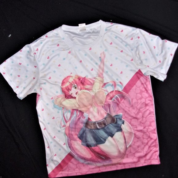size large mens anime fun big boob graphic girl t athletic work out tee shirt - Picture 1 of 4